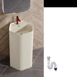 Cream White Specialty Ceramic Bathroom Pedestal Sink Image - 9