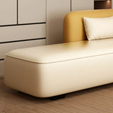 Cream Yellow Large Curved PU Leather Right-Arm Chaise Image - 10