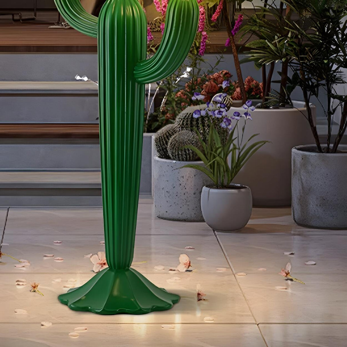 Creative 3 Globe Lights Green Cactus Shaped Floor Lamp Image - 4