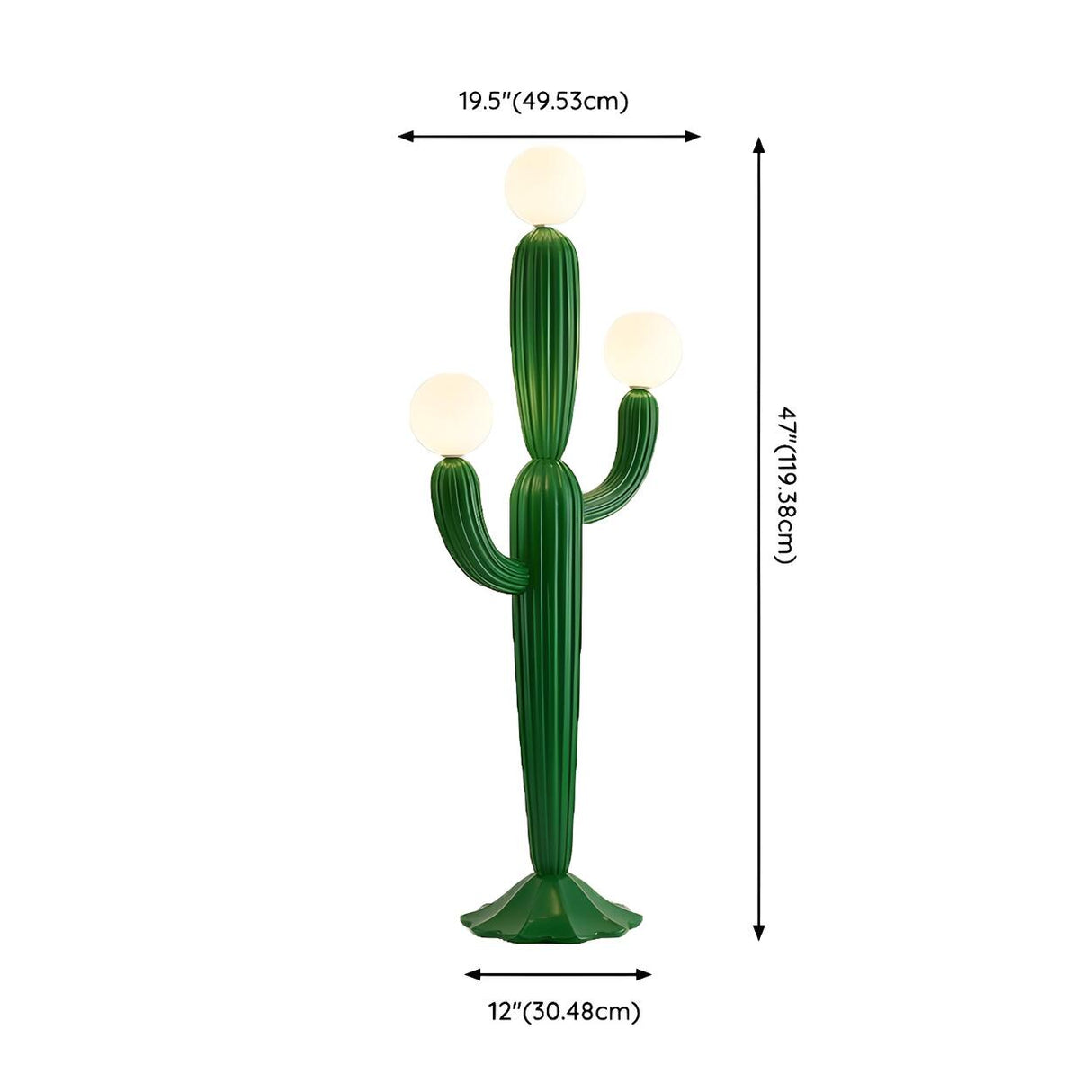 Creative 3 Globe Lights Green Cactus Shaped Floor Lamp 