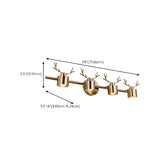 Creative 3-Light Antler and Cylinder Gold Vanity Light Image - 15