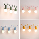 Creative 3-Light Yellow Deer Antler Vanity Wall Light Image - 10