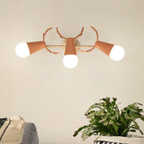 Creative 3-Light Yellow Deer Antler Vanity Wall Light Image - 13