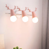 Creative 3-Light Yellow Deer Antler Vanity Wall Light Image - 3