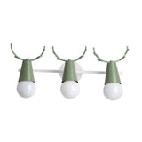 Creative 3-Light Yellow Deer Antler Vanity Wall Light Image - 5