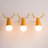 Creative 3-Light Yellow Deer Antler Vanity Wall Light Image - 7