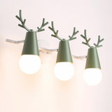 Creative 3-Light Yellow Deer Antler Vanity Wall Light Image - 8