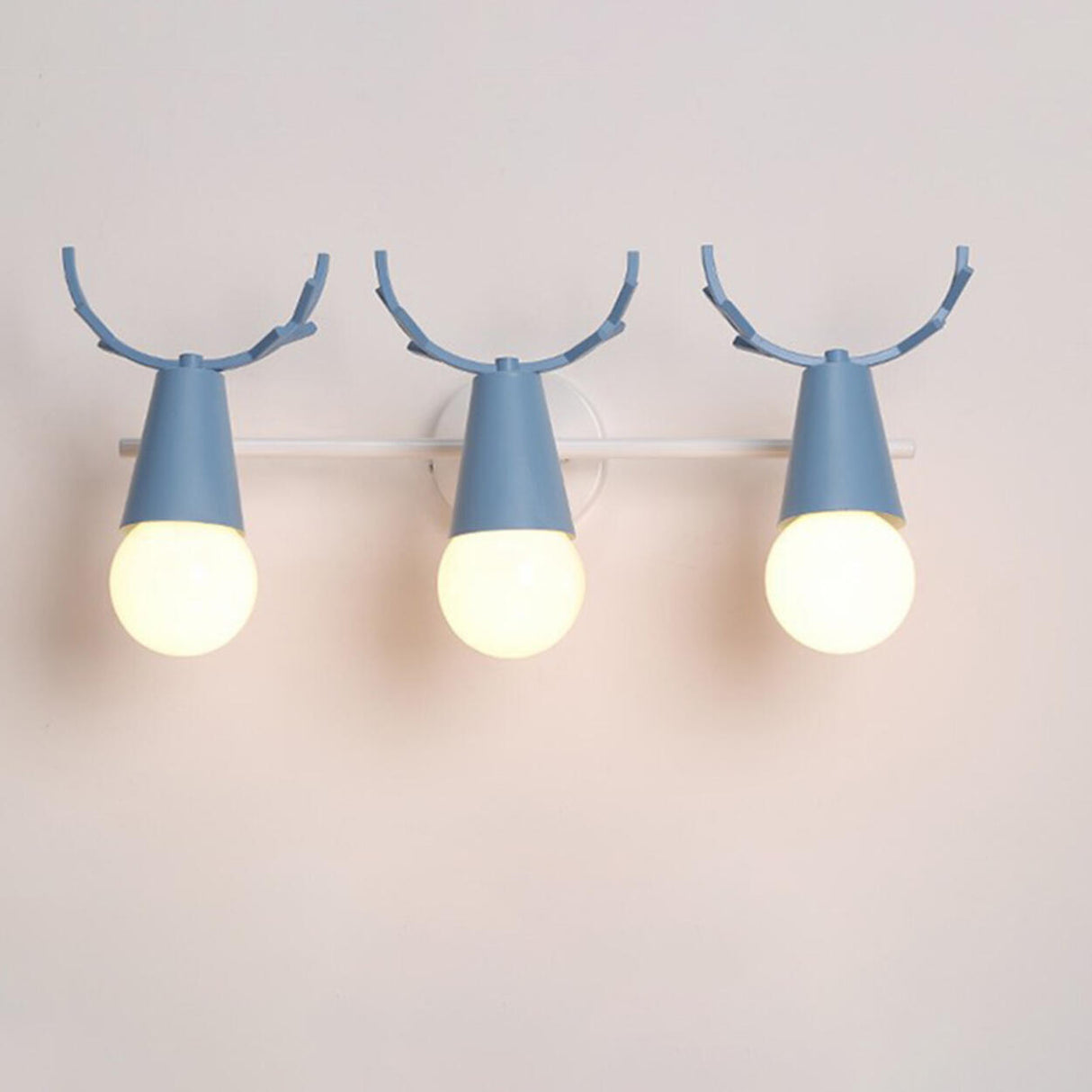 Creative 3-Light Yellow Deer Antler Vanity Wall Light Image - 9