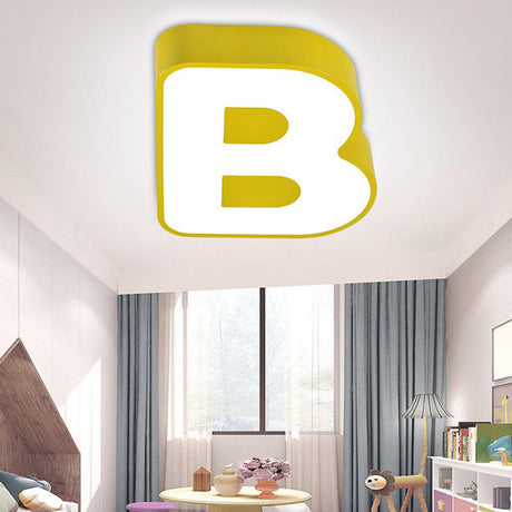 Creative Alphabet B-Shaped Flush Mount Light Kids Room Image - 1