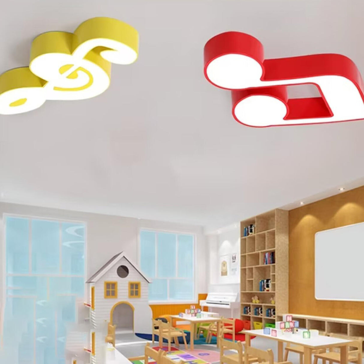 Creative Alphabet B-Shaped Flush Mount Light Kids Room Image - 3