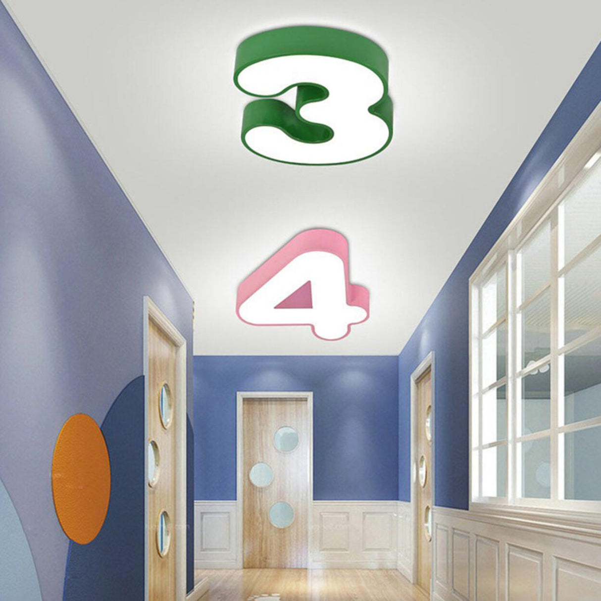 Creative Alphabet B-Shaped Flush Mount Light Kids Room Image - 8