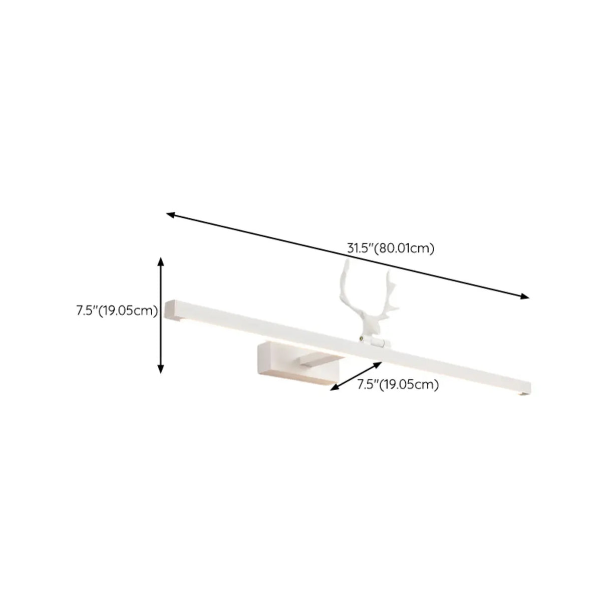 Creative Antler and Linear Design White Vanity Light Image - 10