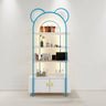 Creative Arched Metal Open Floor Display Cabinet Gold Image - 13