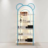 Creative Arched Metal Open Floor Display Cabinet Gold Image - 14