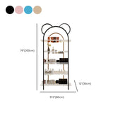 Creative Arched Metal Open Floor Display Cabinet Gold Image - 19