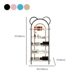 Creative Arched Metal Open Floor Display Cabinet Gold Image - 20