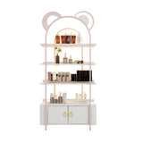 Creative Arched Metal Open Floor Display Cabinet Gold Image - 8