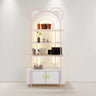 Creative Arched Metal Open Floor Display Cabinet Gold Image - 9