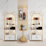 Creative Arched Rabbit Ear Metal Floor Display Cabinet Image - 1