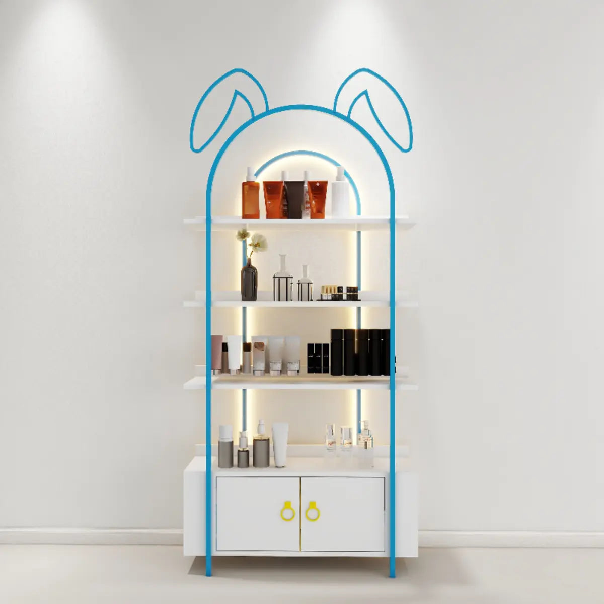 Creative Arched Rabbit Ear Metal Floor Display Cabinet Image - 10