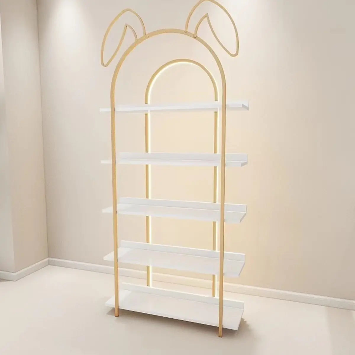 Creative Arched Rabbit Ear Metal Floor Display Cabinet Image - 12