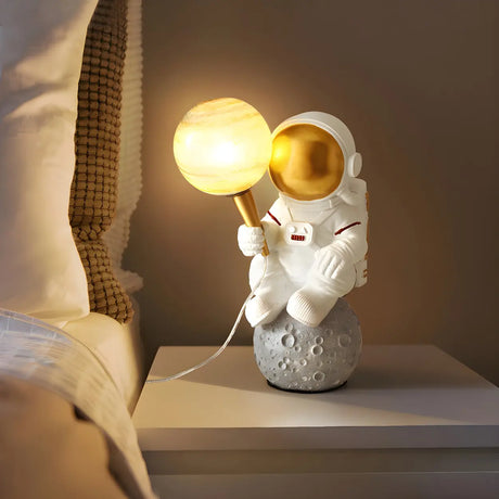 Creative Astronaut Ceramic Table Lamp for Bedroom Image - 1