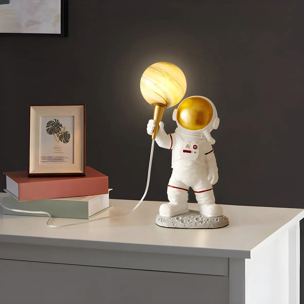 Creative Astronaut Ceramic Table Lamp for Bedroom Image - 5