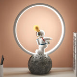 Creative Astronaut Moon Base Circle LED Table Lamp Image - 1