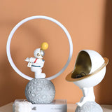 Creative Astronaut Moon Base Circle LED Table Lamp Image - 3