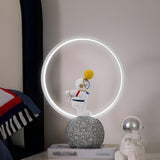 Creative Astronaut Moon Base Circle LED Table Lamp Image - 4