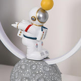 Creative Astronaut Moon Base Circle LED Table Lamp Image - 6