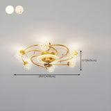 Creative Ball Shade Rotating Ceiling Fan with Light #size