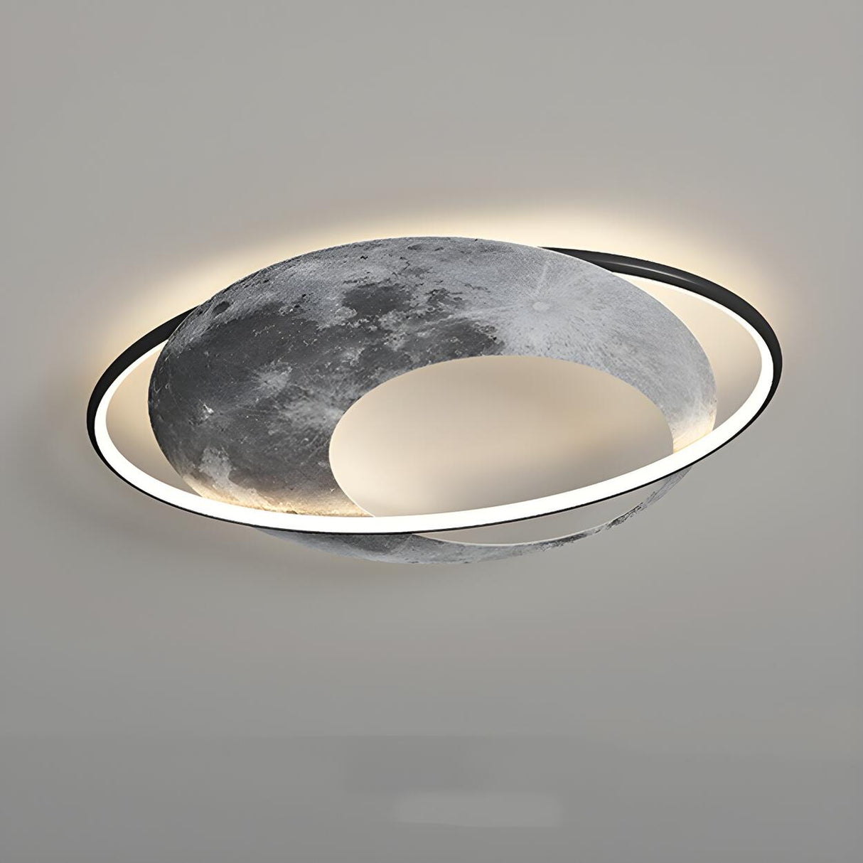 Creative Bedroom Planet Dimmable LED Flush Mount Light Image - 3