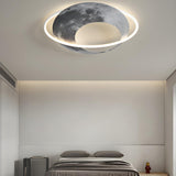 Creative Bedroom Planet Dimmable LED Flush Mount Light Image - 5