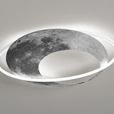 Creative Bedroom Planet Dimmable LED Flush Mount Light Image - 9