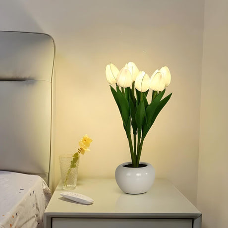 Creative Bionic Tulip Shape Flower LED Resin Table Lamp Image - 1