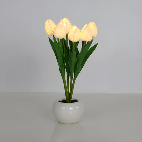 Creative Bionic Tulip Shape Flower LED Resin Table Lamp Image - 2