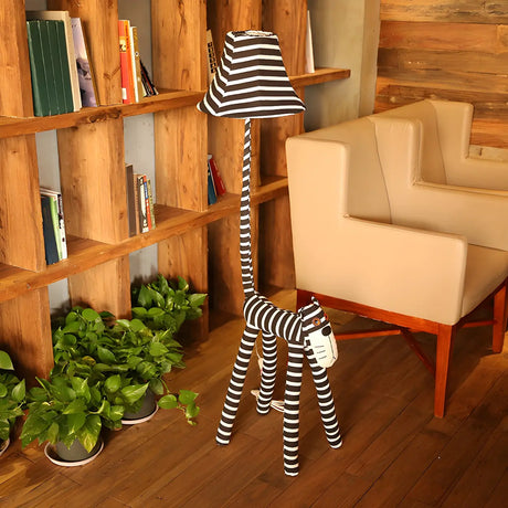 Creative Black Cat-Shaped and Bell Fabric Floor Lamp Image - 1