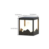 Creative Black Cube Frame Hill Decor Metal Outdoor Lamp Image - 17