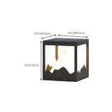 Creative Black Cube Frame Hill Decor Metal Outdoor Lamp Image - 19