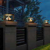 Creative Black Cube Frame Hill Decor Metal Outdoor Lamp Image - 3