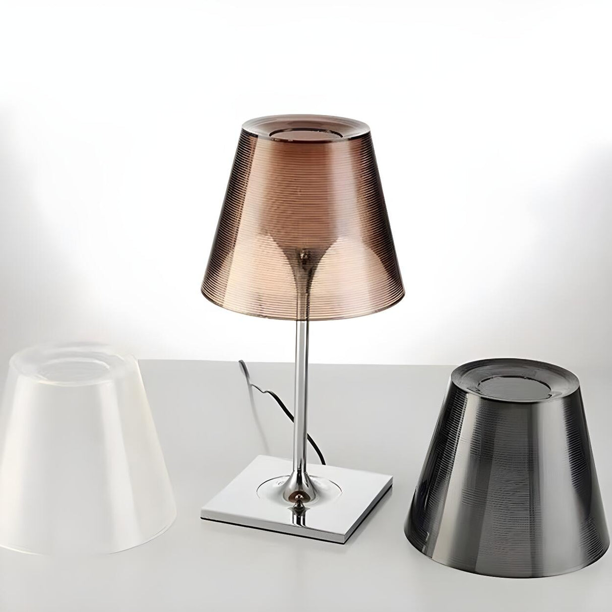 Creative Black Double-Layer Shade Standard Table Lamp Image - 9