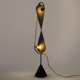 Creative Black Hourglass Metal LED Floor Lamp Image - 11