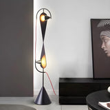 Creative Black Hourglass Metal LED Floor Lamp Image - 14