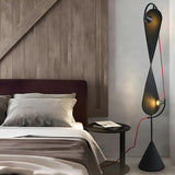 Creative Black Hourglass Metal LED Floor Lamp Image - 17