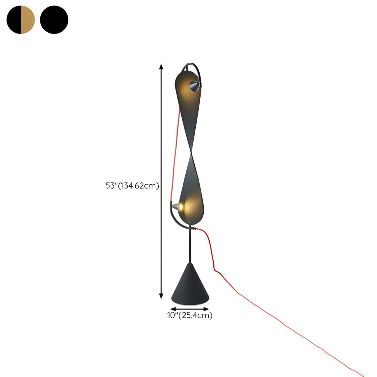 Creative Black Hourglass Metal LED Floor Lamp 