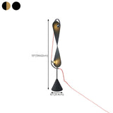 Creative Black Hourglass Metal LED Floor Lamp #size