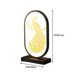 Creative Black Oval Frame Deer Accent LED Table Lamp Image - 25