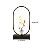 Creative Black Oval Frame Deer Accent LED Table Lamp Image - 28