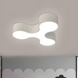 Creative Blue Letter Y-Shaped LED Flush Mount Light Image - 11